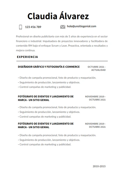 CV modelo 9